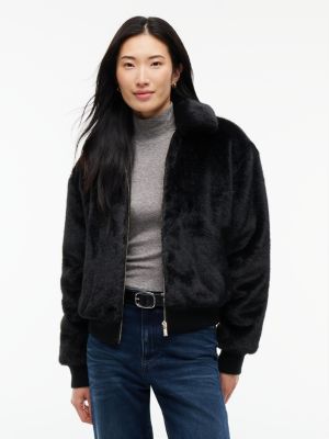 giacca relaxed fit in pelliccia sintetica black da donne tommy jeans