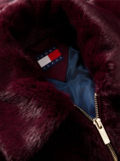 Faux Fur Relaxed Zip-Thru Jacket — Purple 7