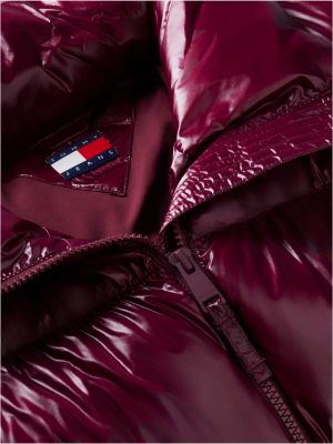 doudoune décontractée en ripstop brillant violet pour femmes tommy jeans