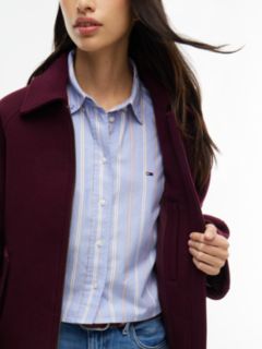 Wool Blend Belted Relaxed Jacket — Purple 4