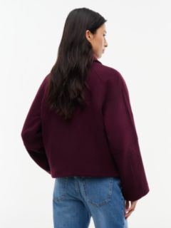 Wool Blend Belted Relaxed Jacket — Purple 5