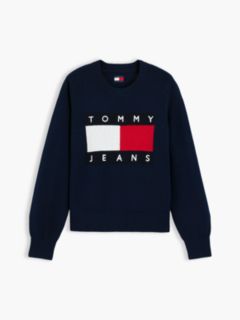 Tommy Flag Relaxed Crew Neck Jumper — Blue 5
