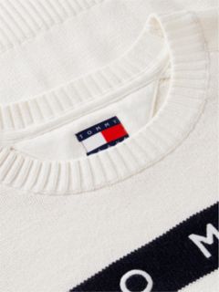Tommy Flag Relaxed Crew Neck Jumper — White 6