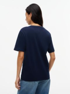 Textured Logo Relaxed Jersey T-Shirt — Blue 4