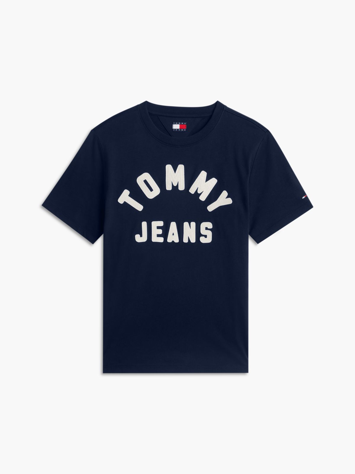 Textured Logo Relaxed Jersey T-Shirt — Blue