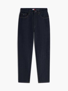 Mom High Rise Tapered Jeans With Linen — Blue 5