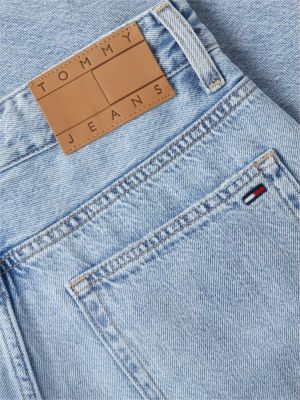 blauw ultra high rise tapered mom jeans voor dames - tommy jeans