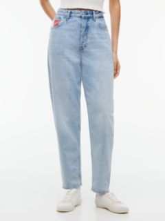 Mom High Rise Tapered Jeans — Blue 1