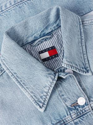 cazadora trucker vaquera de corte amplio azul de mujeres tommy jeans
