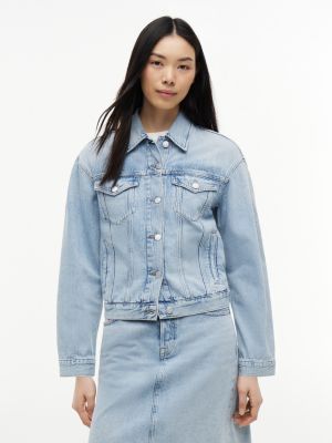 cazadora trucker vaquera de corte amplio blue de mujeres tommy jeans