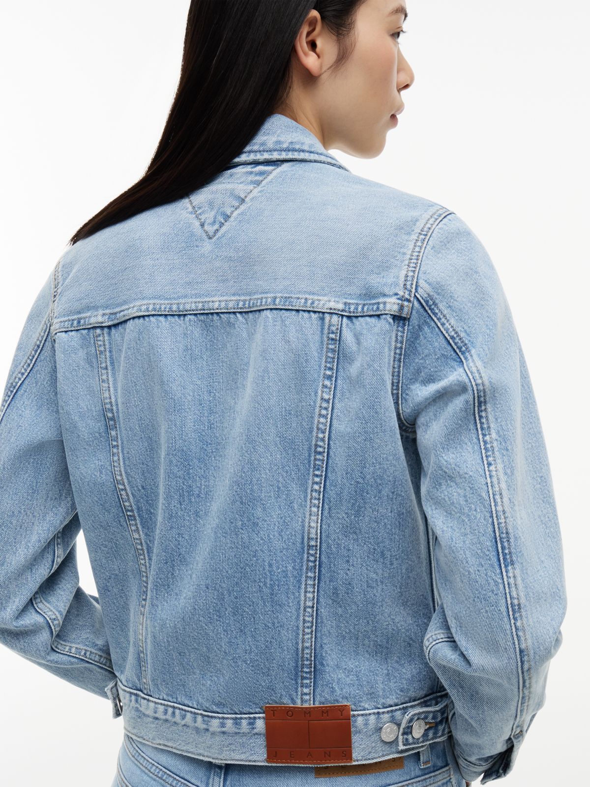 Faded Denim Trucker Jacket — Blue