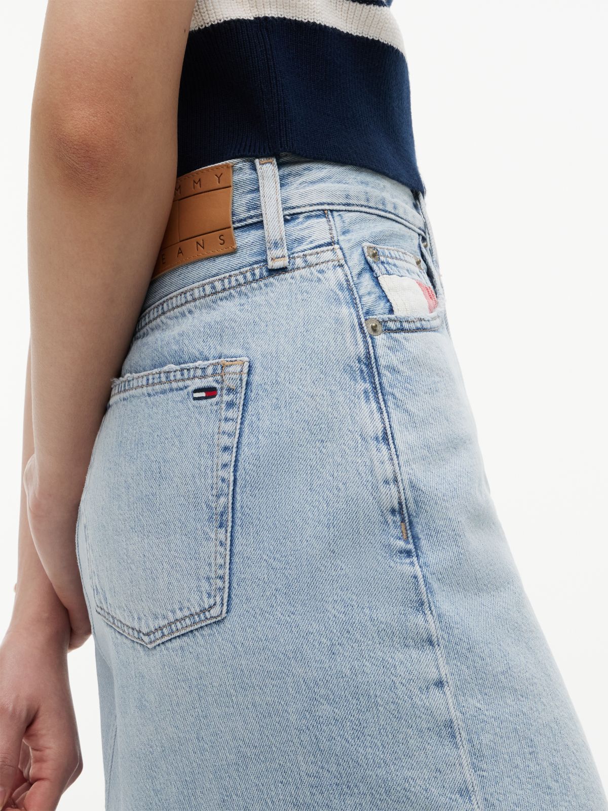 Claire Vintage Denim Mini Skirt — Blue