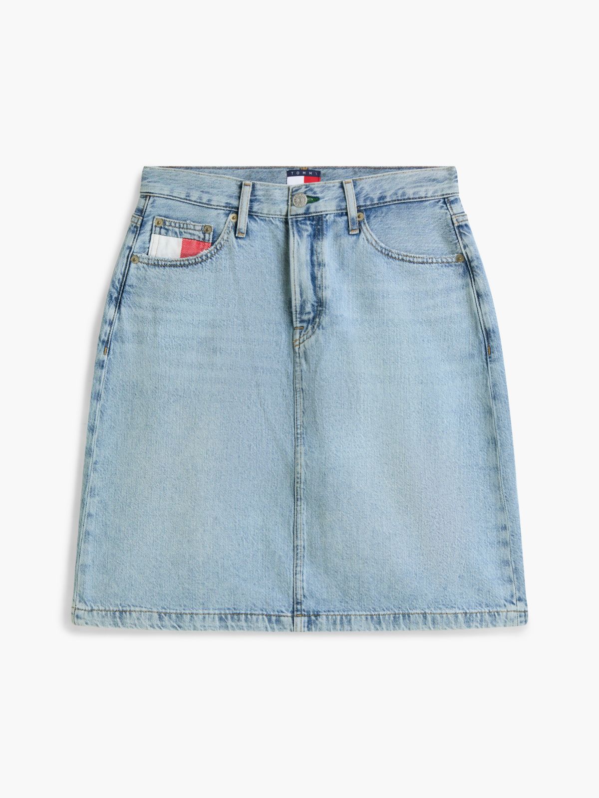 Claire Vintage Denim Mini Skirt — Blue