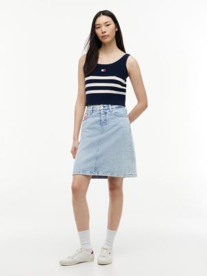 blue claire vintage denim mini skirt for women tommy jeans