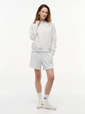 grey sweat-shorts aus terry für damen - tommy jeans