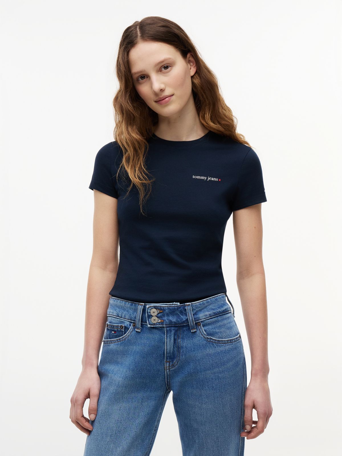 Logo Slim Jersey T-Shirt — Blue