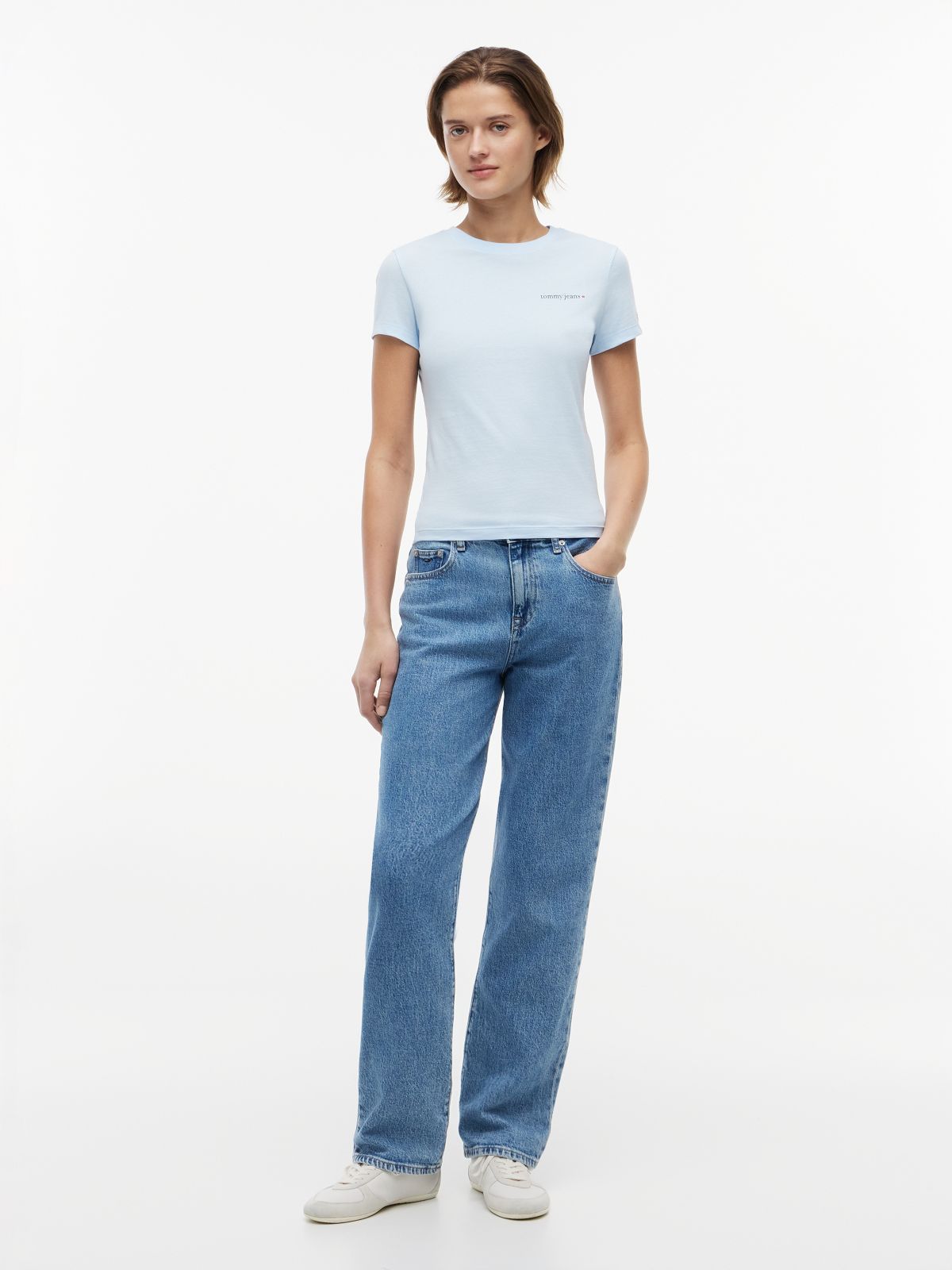 Logo Slim Jersey T-Shirt — Blue