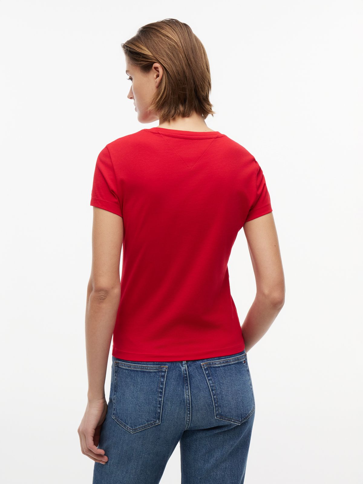 Logo Slim Jersey T-Shirt — Red