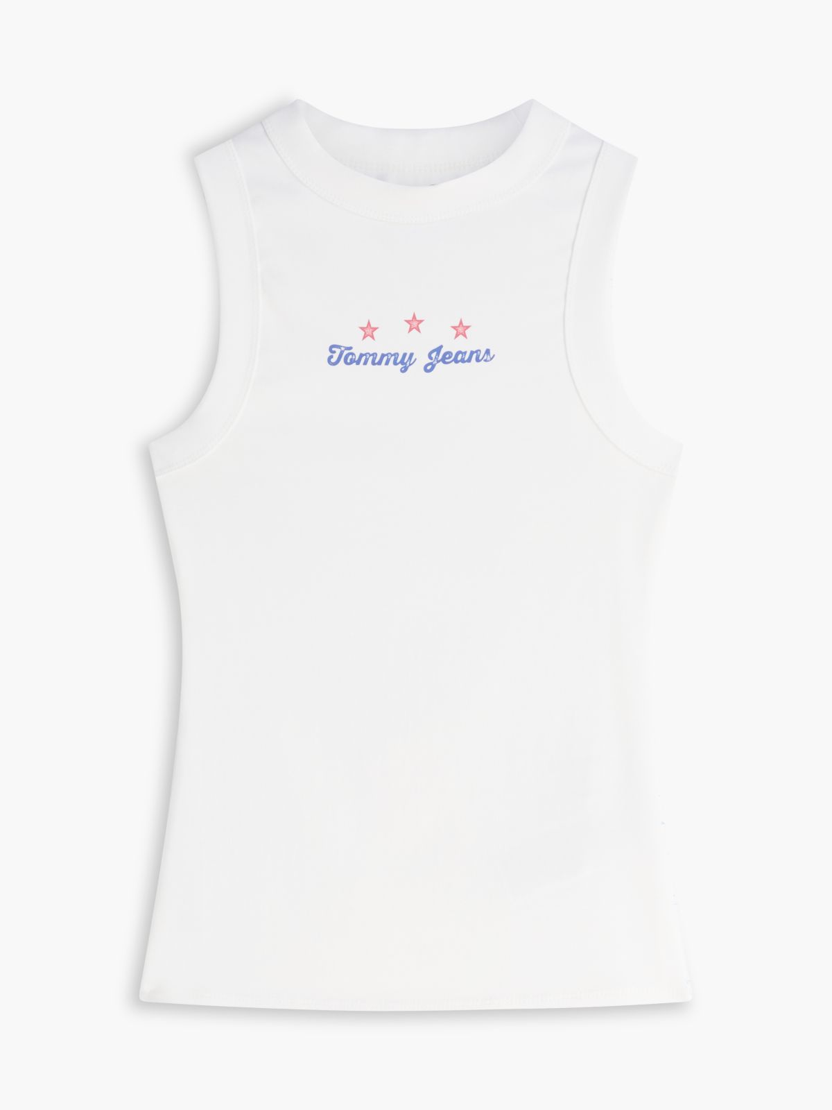 Logo Ribbed Slim Tank Top — White