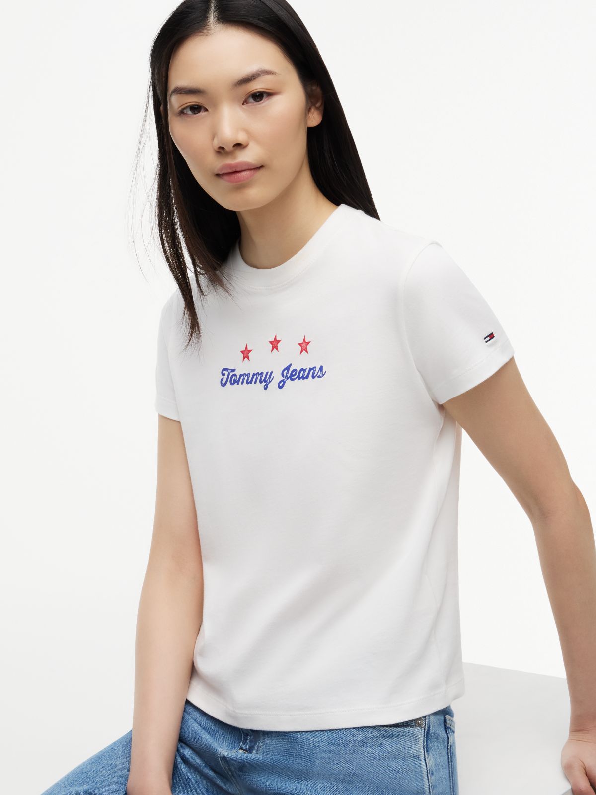 Back Logo Graphic Crew Neck T-Shirt — White
