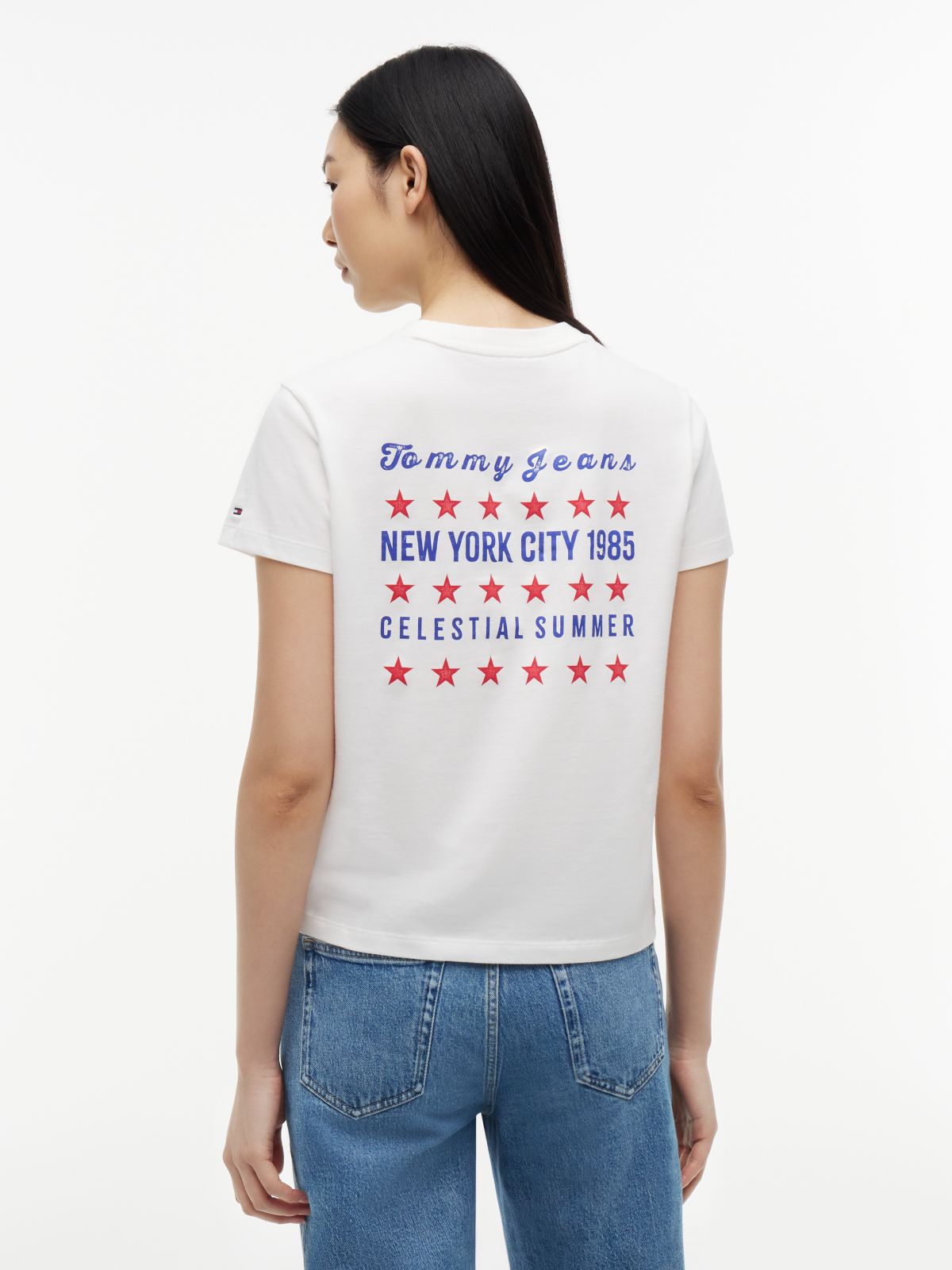 Back Logo Graphic Crew Neck T-Shirt — White