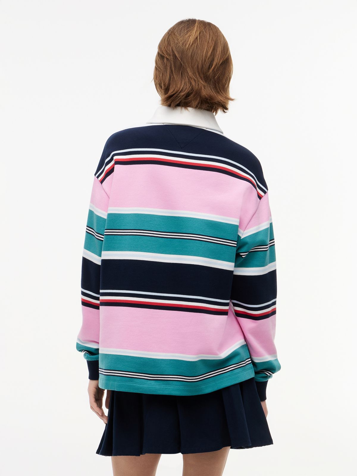 Mixed Stripe Relaxed Rugby Shirt — Multi