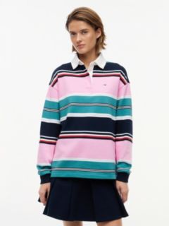 Mixed Stripe Relaxed Rugby Shirt — Multi 1