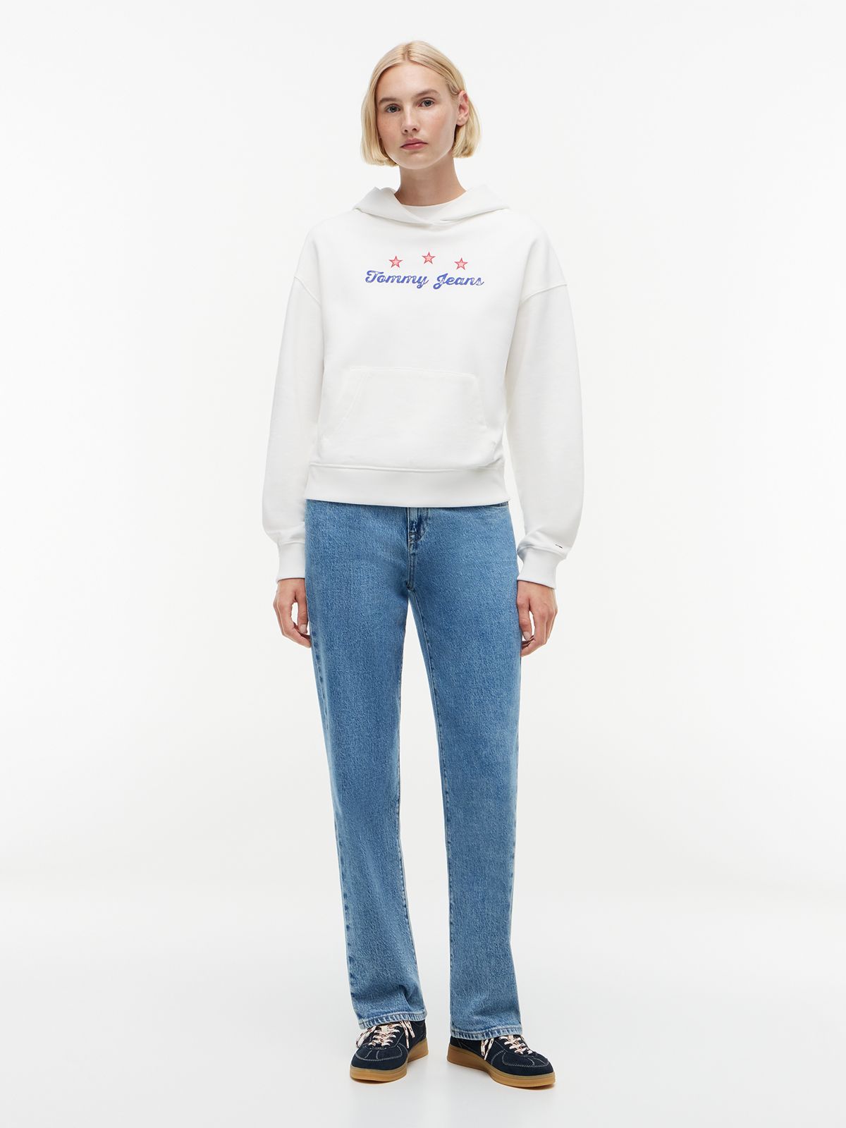 Back Graphic Boxy Hoody — White