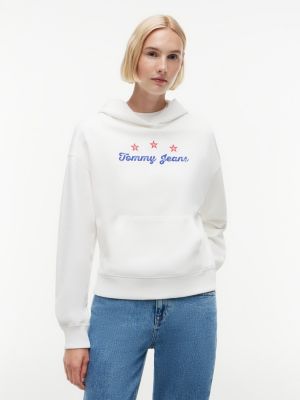 white back graphic boxy hoody for women tommy jeans
