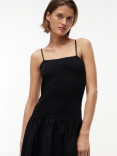 Smock Strap Maxi Fit And Flare Dress — Black 2