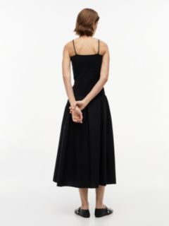 Smock Strap Maxi Fit And Flare Dress — Black 4