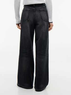 denim claire high rise wide black jeans for women tommy jeans