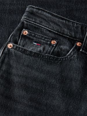 denim claire schwarze wide jeans mit hohem bund für damen - tommy jeans