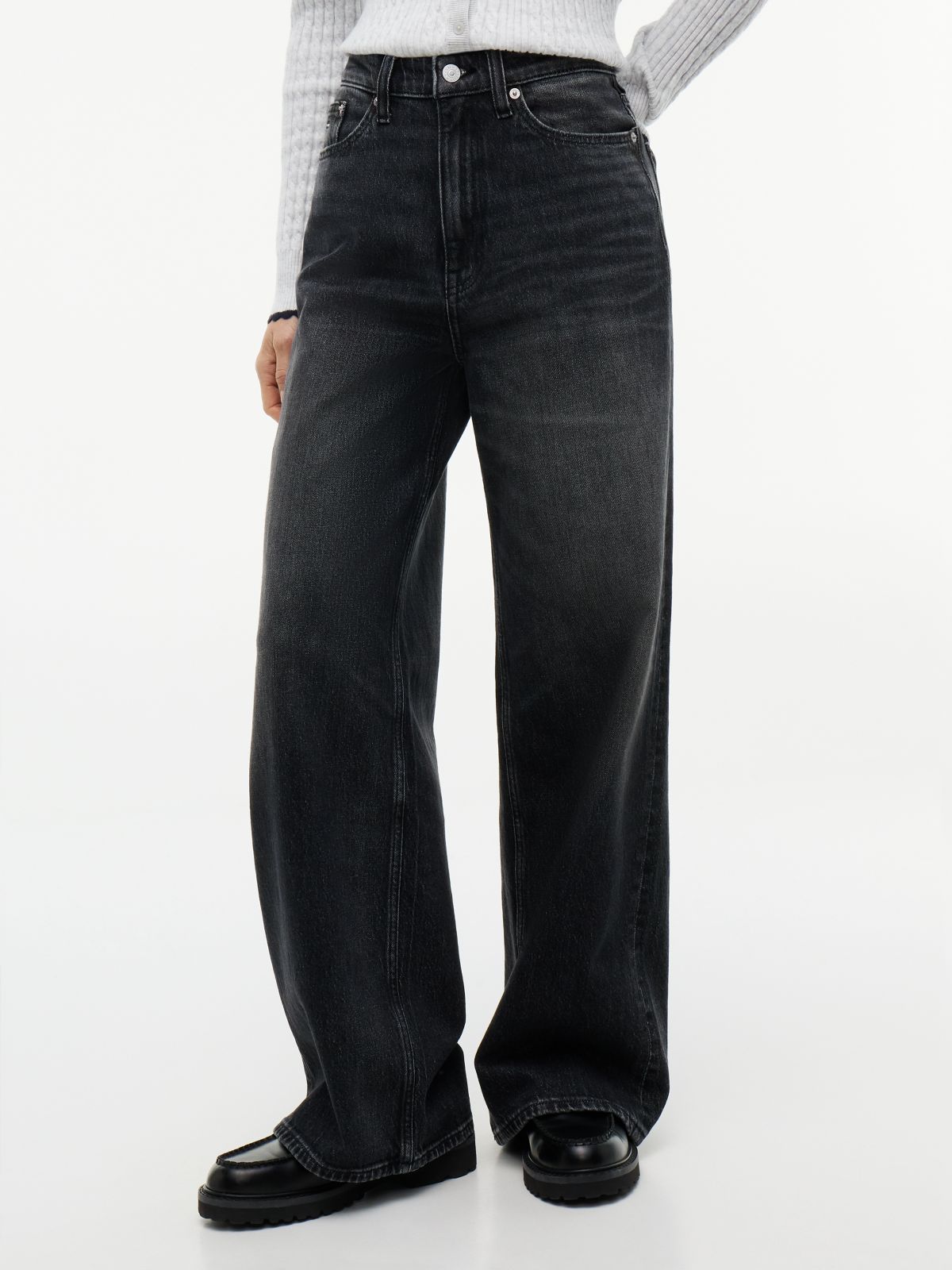 Claire High Rise Wide Black Jeans — Denim