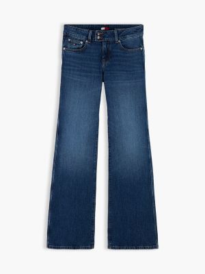 jeans sia bootcut a vita bassa sbiaditi denim da donne tommy jeans