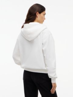Tommy Badge Boxy Zip-Thru Hoody — White 4