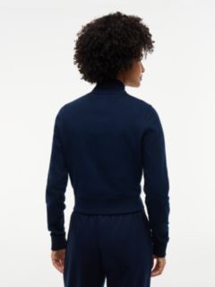 Funnel Neck Fitted Zip-Thru Sweatshirt — Blue 4