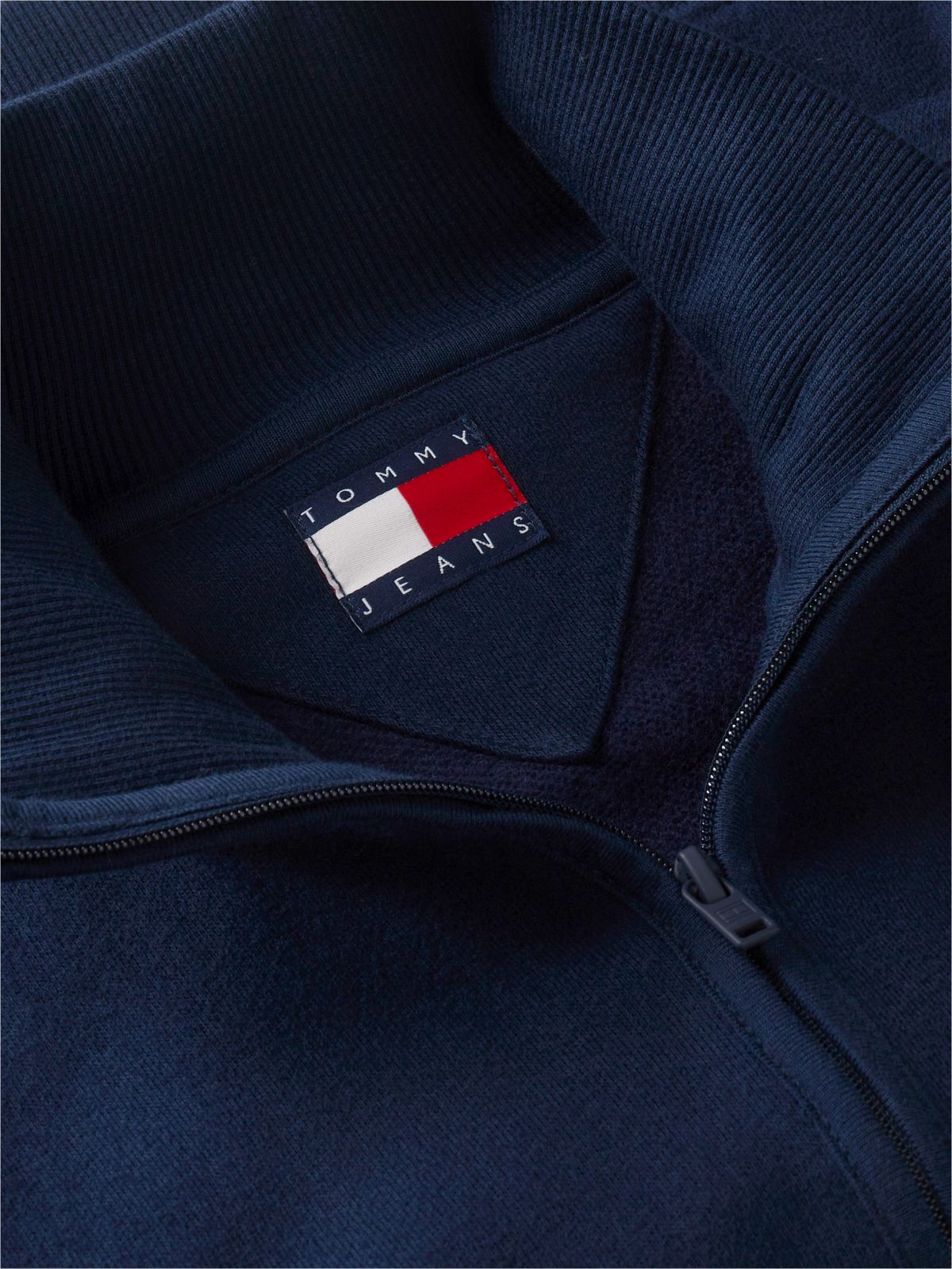 Funnel Neck Fitted Zip-Thru Sweatshirt — Blue
