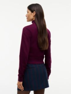 Funnel Neck Fitted Zip-Thru Sweatshirt — Purple 4