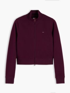 Funnel Neck Fitted Zip-Thru Sweatshirt — Purple 5