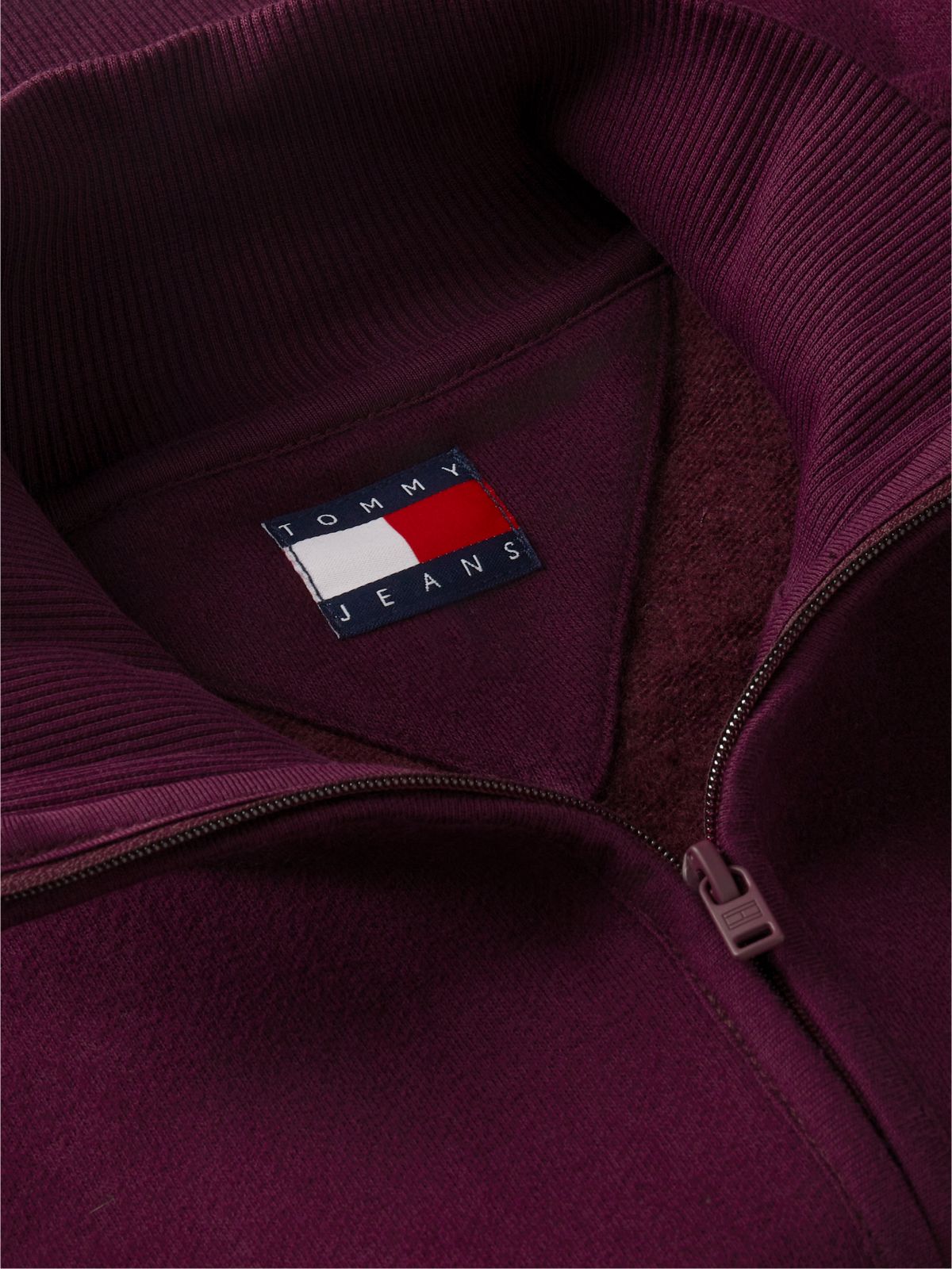 Funnel Neck Fitted Zip-Thru Sweatshirt — Purple