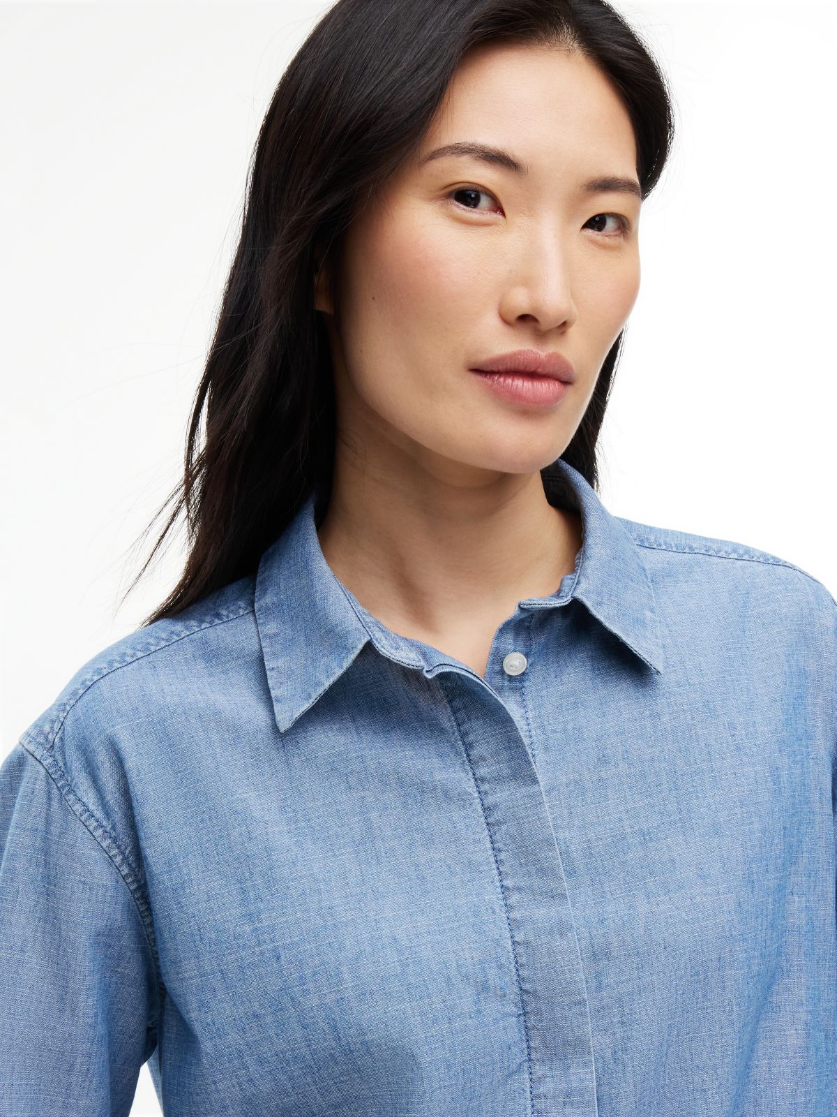 Chambray Tie Shirt — Denim