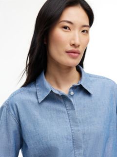 Chambray Tie Shirt — Denim 4