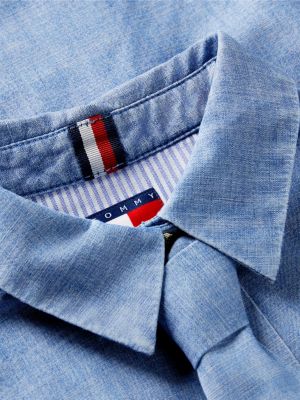 denim chambray tie shirt for women tommy jeans