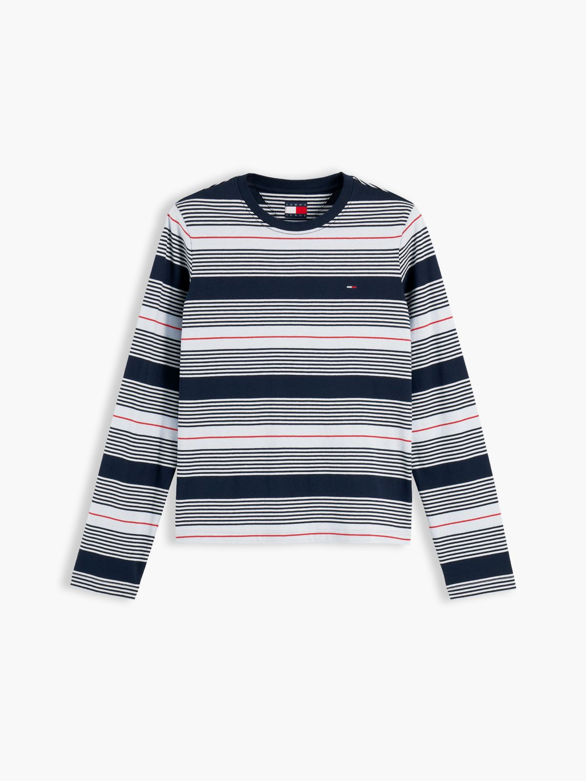 Flag Embroidery Jersey Long Sleeve T-Shirt — Blue