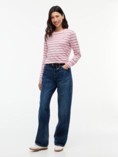 Flag Embroidery Jersey Long Sleeve T-Shirt — Pink 2