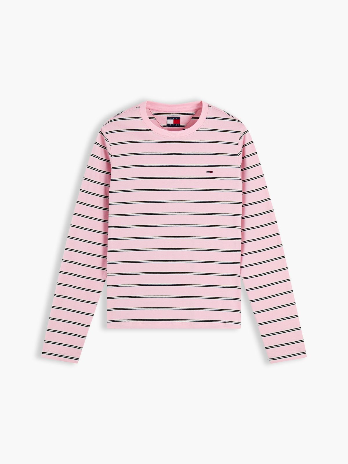Flag Embroidery Jersey Long Sleeve T-Shirt — Pink