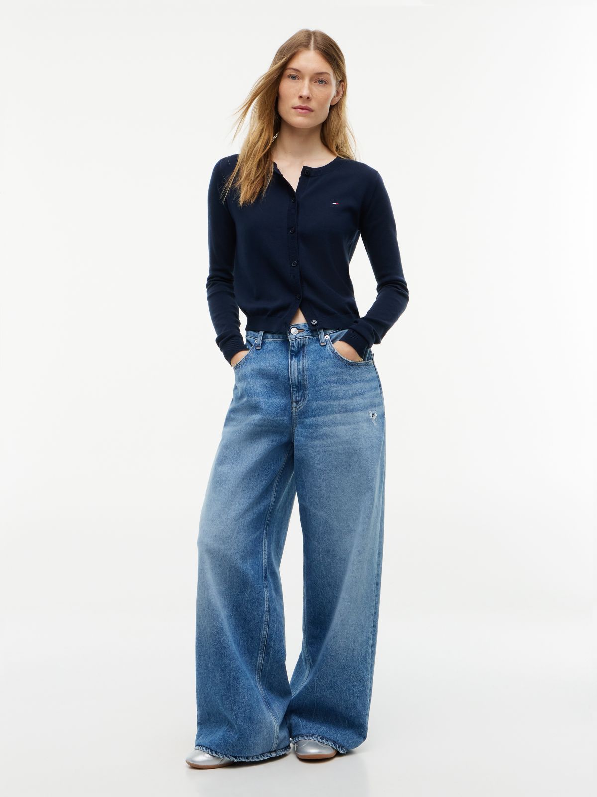 Charlie Mid Rise Loose Distressed Jeans — Denim