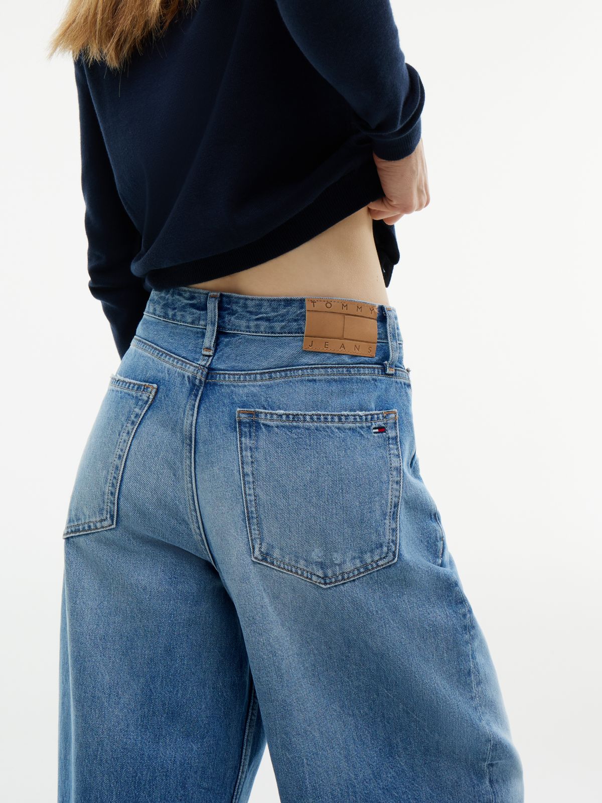 Charlie Mid Rise Loose Distressed Jeans — Denim