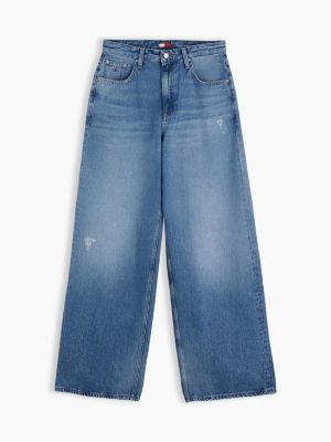 denim charlie mid rise loose distressed jeans for women tommy jeans
